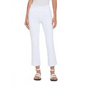 NEW LYSSE baby bootcut ankle denim jeans in white